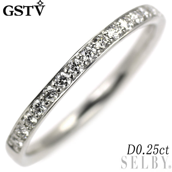 GSTV Pt950 ダイヤモンド リング 0.25ct ハーフエタニティ