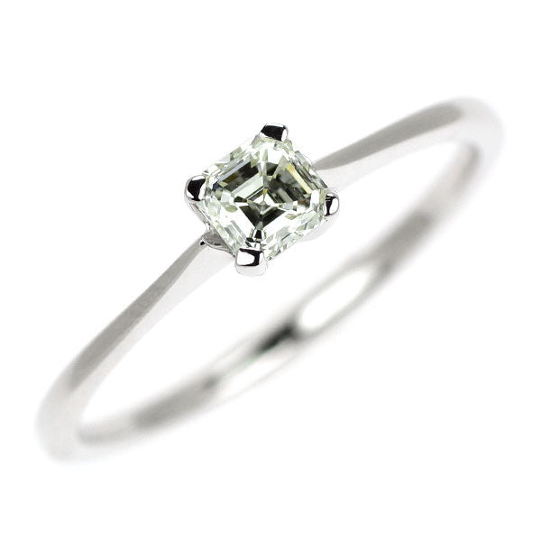 K18WG アッシャーカット ダイヤモンド リング 0.31ct