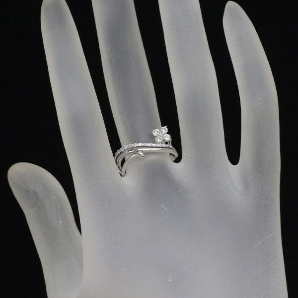 K18WG ダイヤモンド リング 0.28ct  フラワー