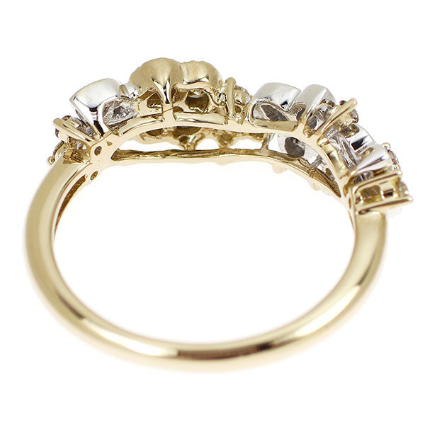 K18YG/WG ダイヤモンド リング 0.41ct フラワー