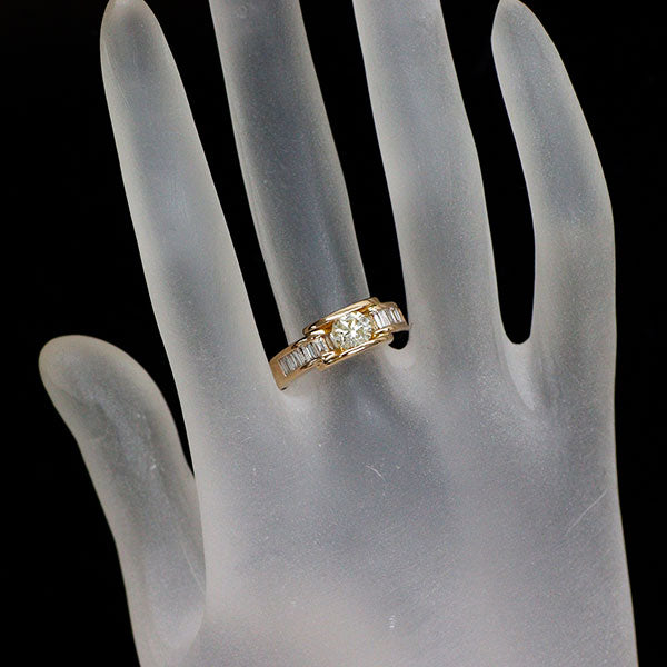 K18PG ダイヤモンド リング 0.724ct D0.55ct