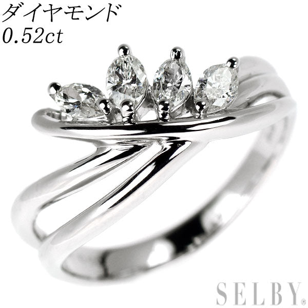 Pt900 マーキス ダイヤモンド リング 0.52ct
