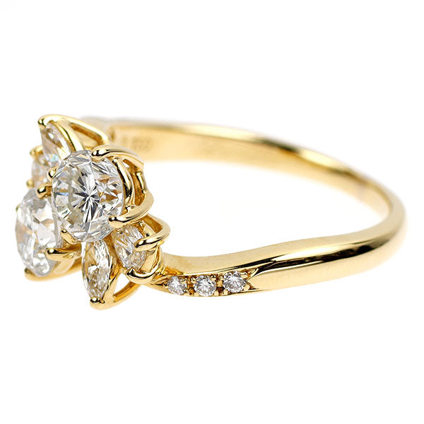 平和堂貿易 K18YG ダイヤモンド リング 1.18ct D0.41ct