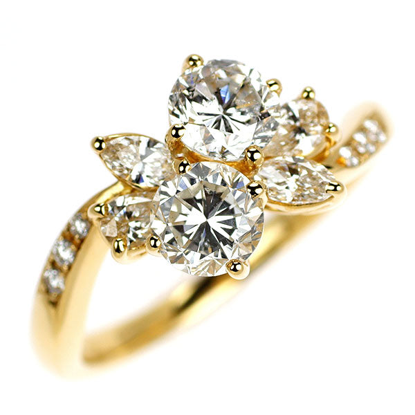 平和堂貿易 K18YG ダイヤモンド リング 1.18ct D0.41ct