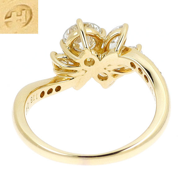 平和堂貿易 K18YG ダイヤモンド リング 1.18ct D0.41ct