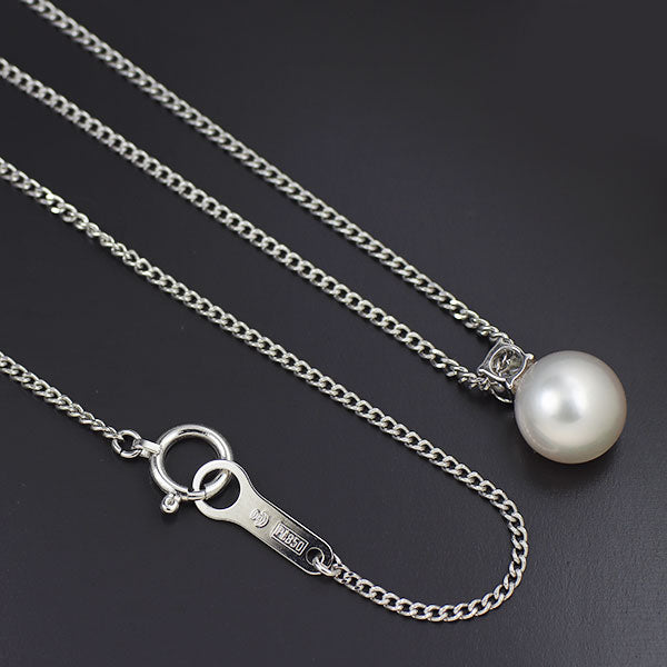田崎真珠 Pt850 アコヤ真珠 ダイヤモンド ペンダントネックレス 径約7.7mm D0.11ct