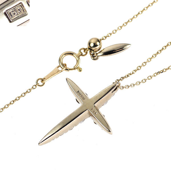 カシケイ K18BG ブラウン ダイヤモンド ペンダントネックレス 1.10ct ネイキッド クロス
