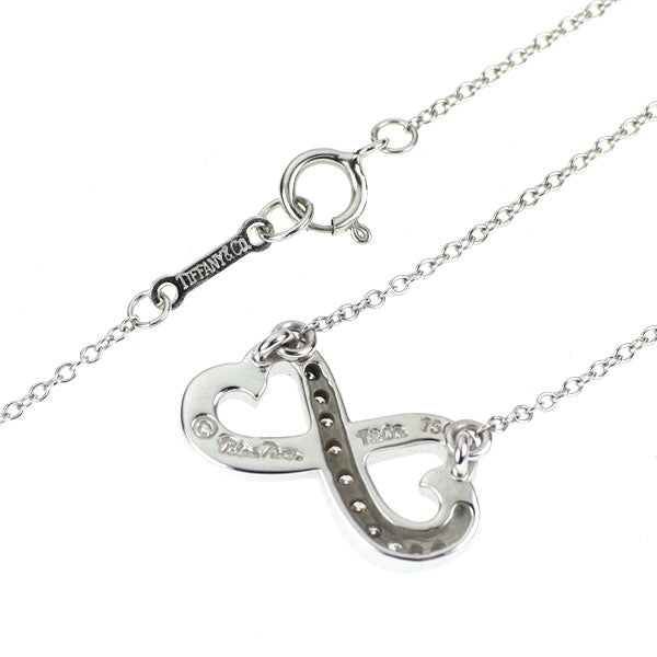 ティファニー K18WG ダイヤモンド ペンダントネックレス ダブル