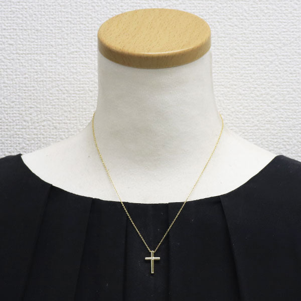 ティファニー K18YG ダイヤモンド ペンダントネックレス クロス