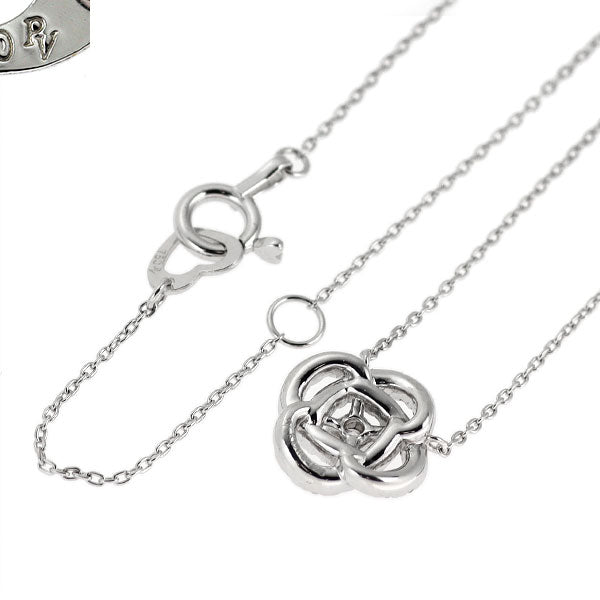 ポンテヴェキオ K18WG ダイヤモンド ペンダントネックレス 0.18ct フラワー