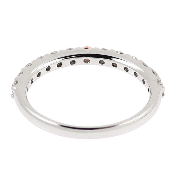 K18WG パパラチアサファイア ダイヤモンド リング 0.04ct D0.41ct  ハーフエタニティ