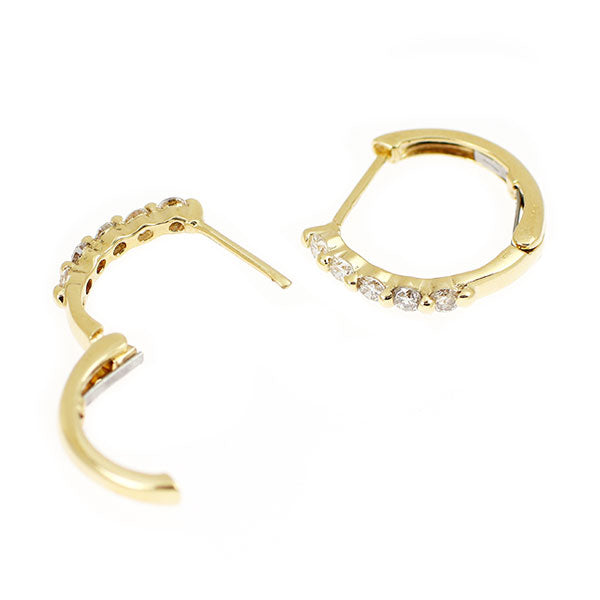 K18YG ダイヤモンド ピアス 0.32ct フープ