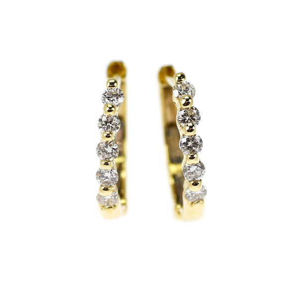 K18YG ダイヤモンド ピアス 0.32ct フープ