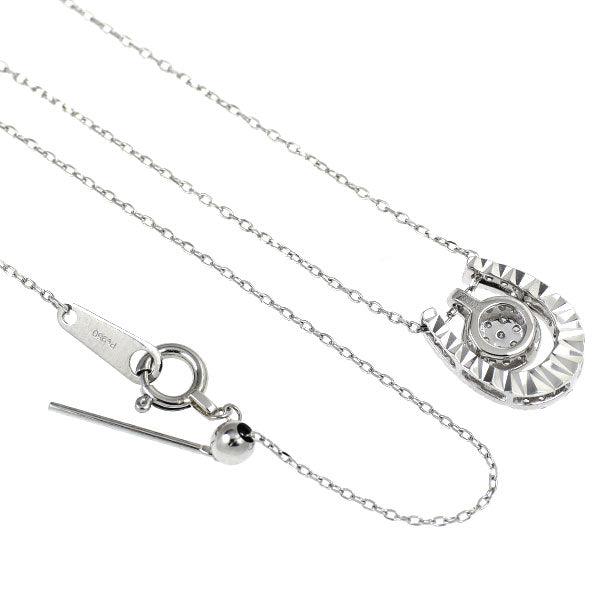 Pt950 ダイヤモンド ペンダントネックレス 0.09ct D0.15ct 馬蹄 セパレート リバーシブル