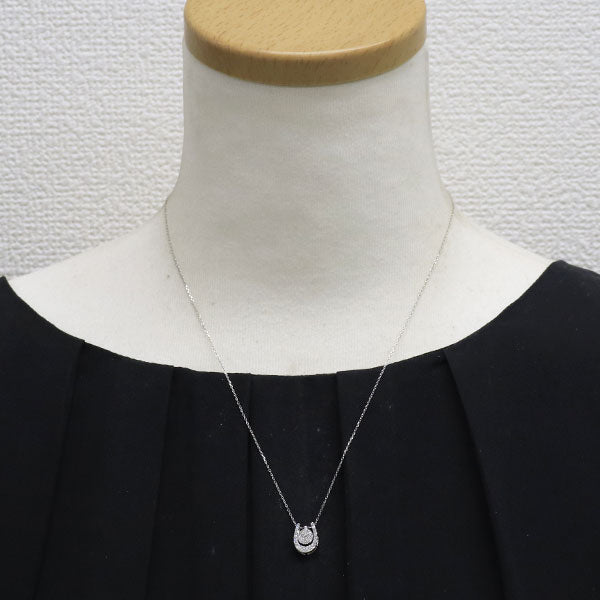 Pt950 ダイヤモンド ペンダントネックレス 0.09ct D0.15ct 馬蹄 セパレート リバーシブル