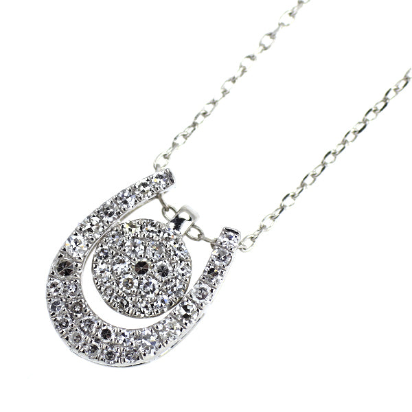 Pt950 ダイヤモンド ペンダントネックレス 0.09ct D0.15ct 馬蹄 セパレート リバーシブル