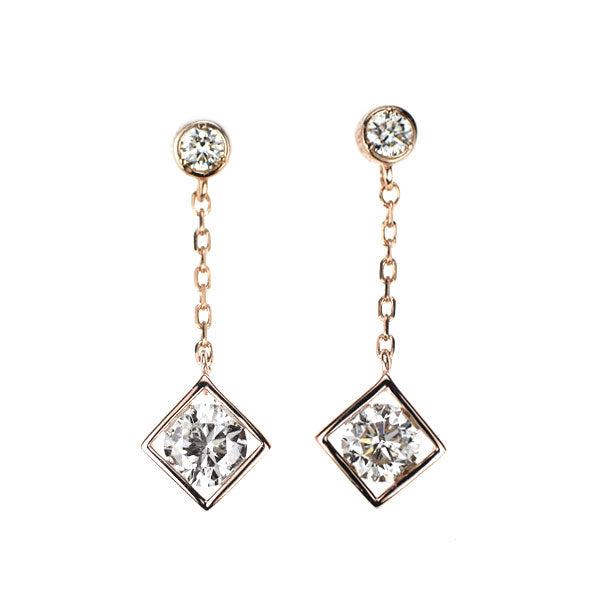 K18PG ダイヤモンド ピアス 0.604ct D0.10ct