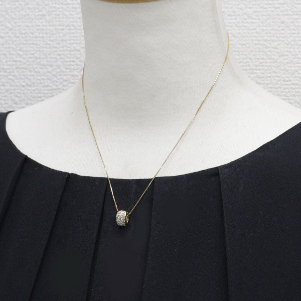 K18YG H＆C ダイヤモンド ペンダントネックレス 0.66ct パヴェ