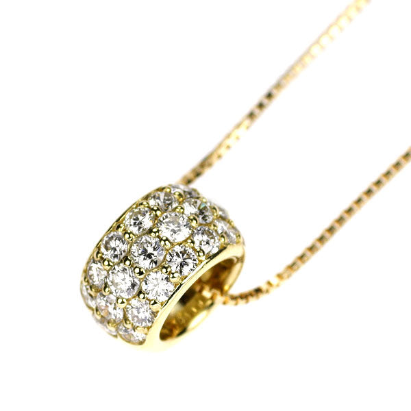 K18YG H＆C ダイヤモンド ペンダントネックレス 0.66ct パヴェ