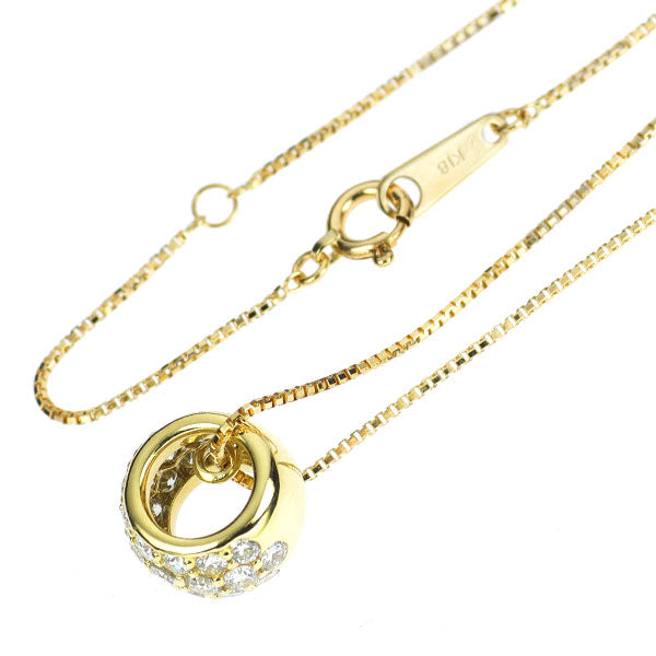 K18YG H＆C ダイヤモンド ペンダントネックレス 0.66ct パヴェ