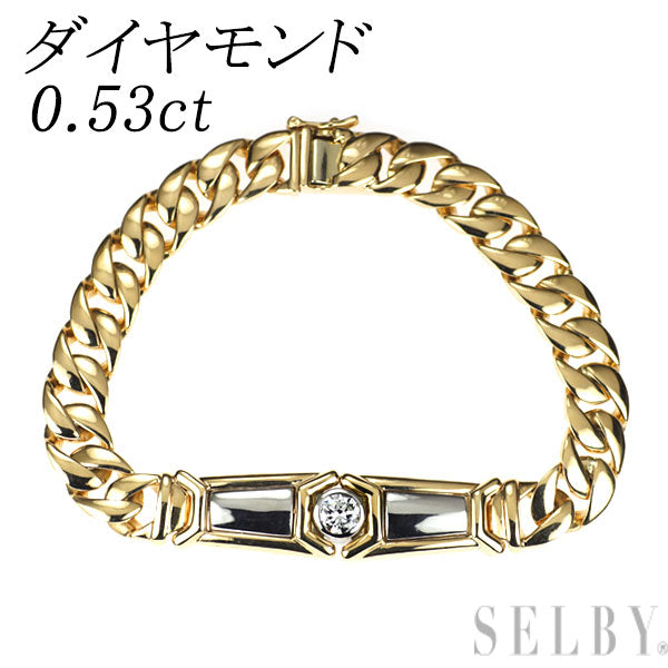 K18YG/ Pt850 ダイヤモンド ブレスレット 0.53ct