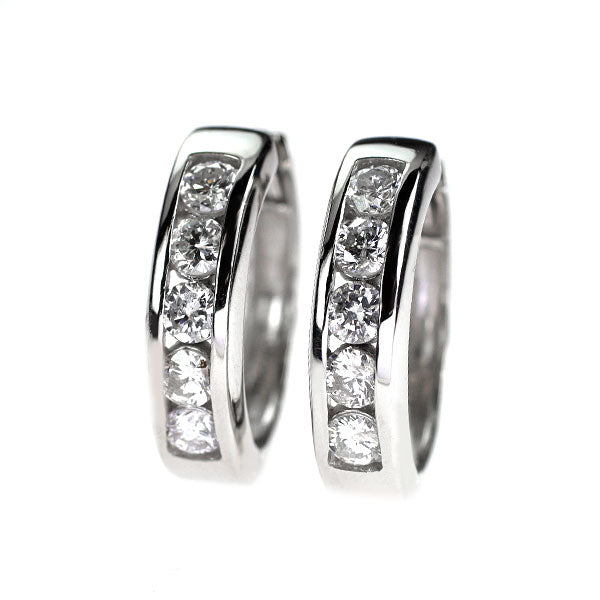Pt900 ダイヤモンド フープ ピアス 1.02ct