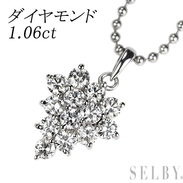 Pt900/ Pt850 ダイヤモンド ペンダントネックレス 1.06ct