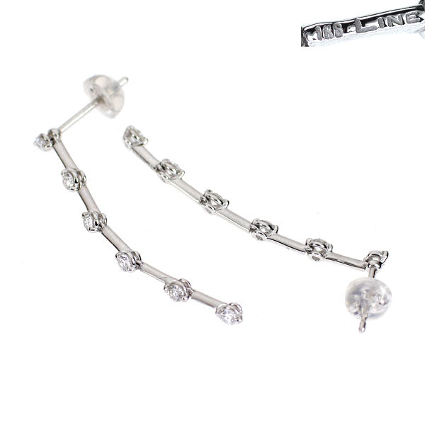 DTC K18WG ダイヤモンド ピアス 0.55ct LINE