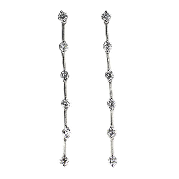 DTC K18WG ダイヤモンド ピアス 0.55ct LINE