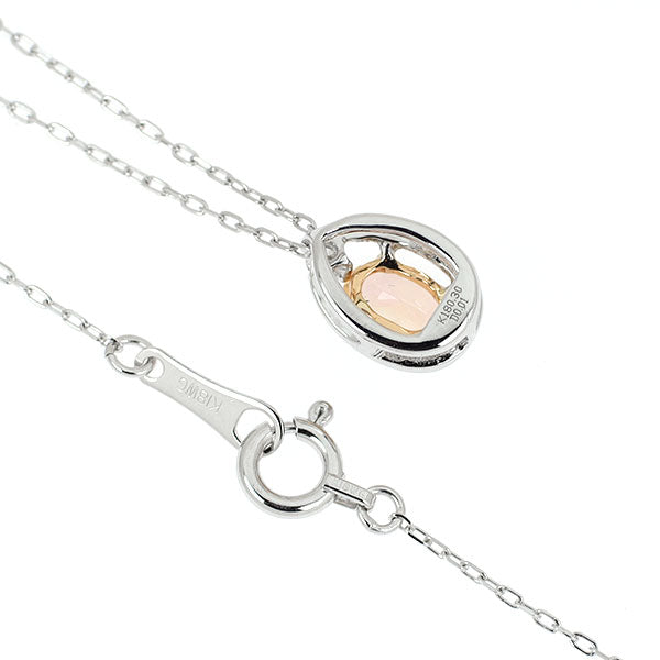 K18WG/PG インペリアルトパーズ ダイヤモンド ペンダントネックレス 0.30ct D0.01ct