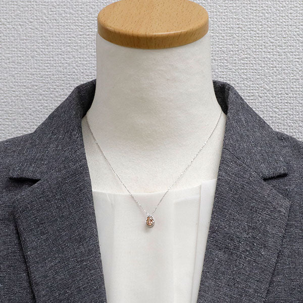 K18WG/PG インペリアルトパーズ ダイヤモンド ペンダントネックレス 0.30ct D0.01ct