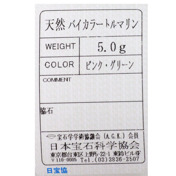 Pt900/ Pt850 バイカラートルマリン ペンダントネックレス