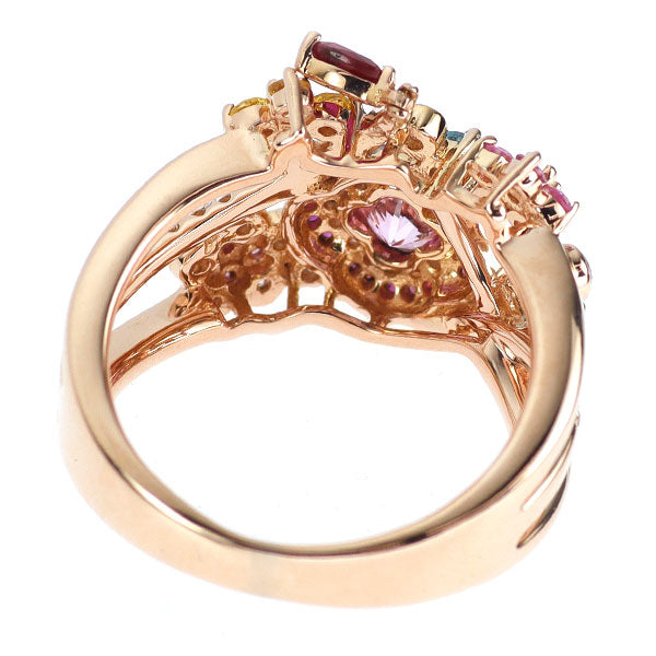 ブラックコーティング/ K18PG ルビー カラーストーン ダイヤモンド リング 0.30ct S0.70ct T0.04ct D0.27ct