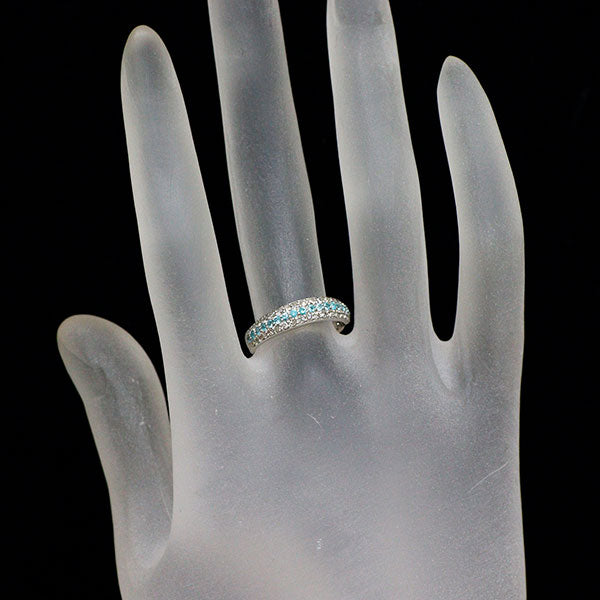 Pt900 パライバトルマリン ダイヤモンド リング 0.15ct D0.35ct