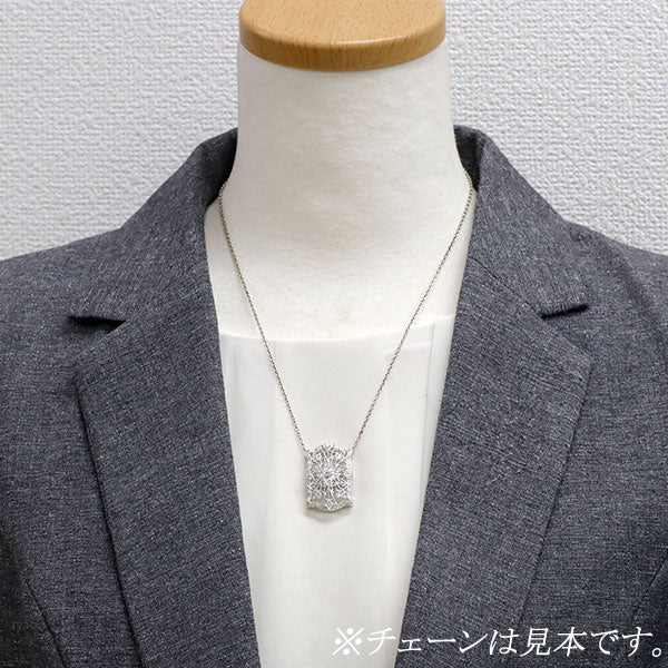 K18WG ダイヤモンド ペンダントトップ 兼 帯留め 0.70ct アンティークレース