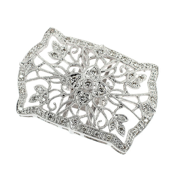 K18WG ダイヤモンド ペンダントトップ 兼 帯留め 0.70ct アンティークレース