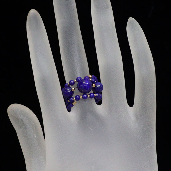 K18YG ラピスラズリ リング 形状記憶