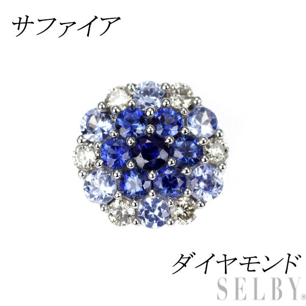 K18WG サファイア ダイヤモンド ペンダントトップ