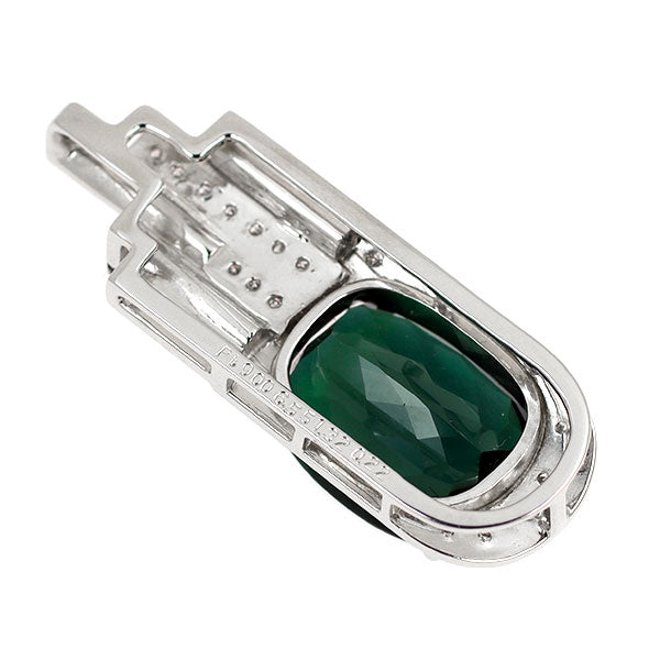 Pt900 グリーントルマリン ウォーターメロントルマリン ダイヤ ペンダントトップ 6.55ct T1.32ct D0.22ct