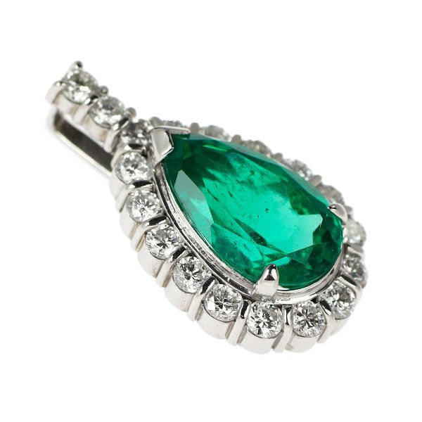 Pt900 エメラルド ダイヤモンド ペンダントトップ 2.58ct D0.70ct