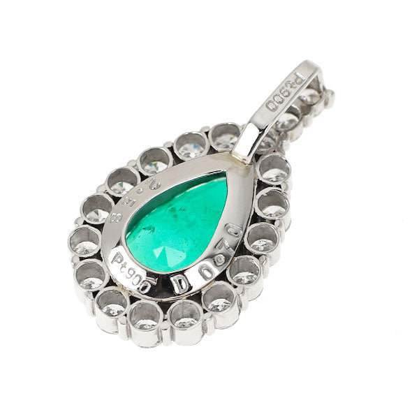Pt900 エメラルド ダイヤモンド ペンダントトップ 2.58ct D0.70ct