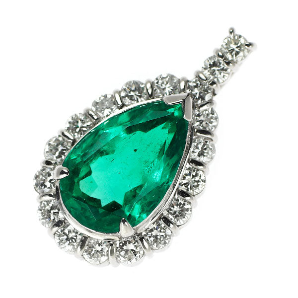 Pt900 エメラルド ダイヤモンド ペンダントトップ 2.58ct D0.70ct