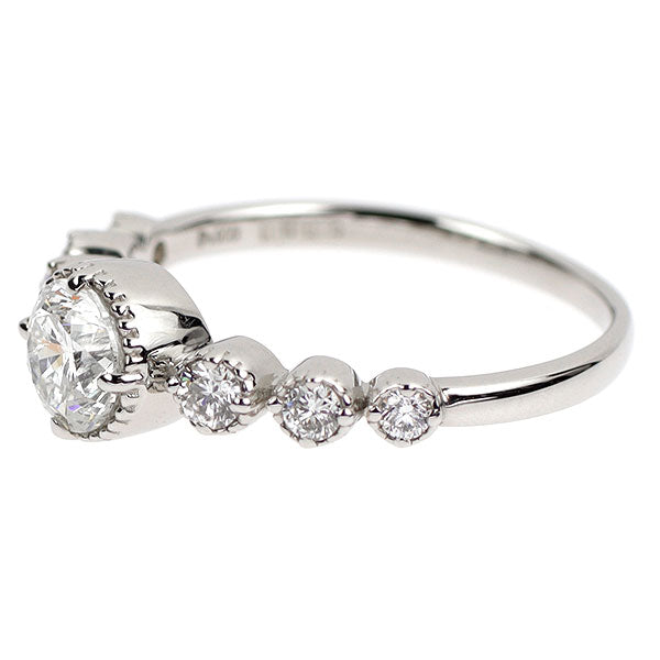 Pt900 ダイヤモンド リング 0.605ct D0.21ct