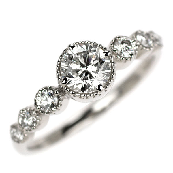 Pt900 ダイヤモンド リング 0.605ct D0.21ct