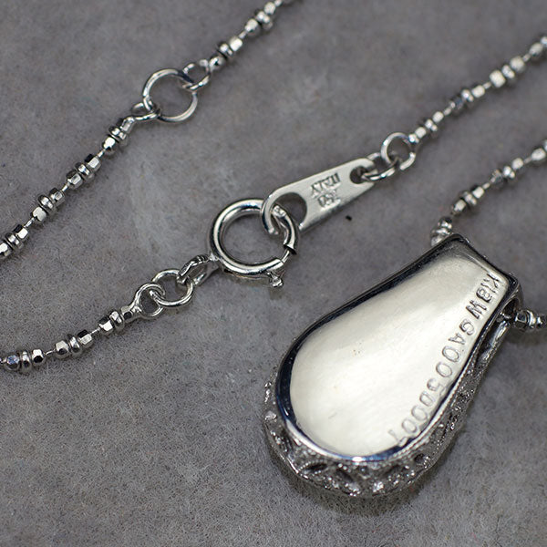 天然アレキサンドライト ダイヤモンド ステーションネックレス K18WG K18WG アレキサンドライト ダイヤモンド ペンダントネックレス A0.05ct