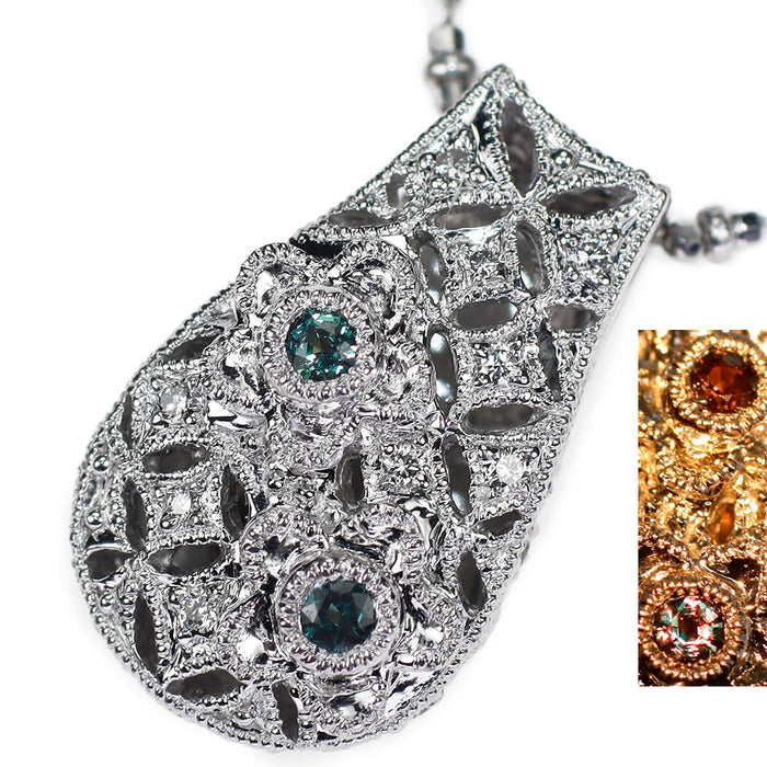 天然アレキサンドライトダイヤ ネックレス 天然アレキサンドライト 天然ダイヤモンド プラチナネックレス – Mico