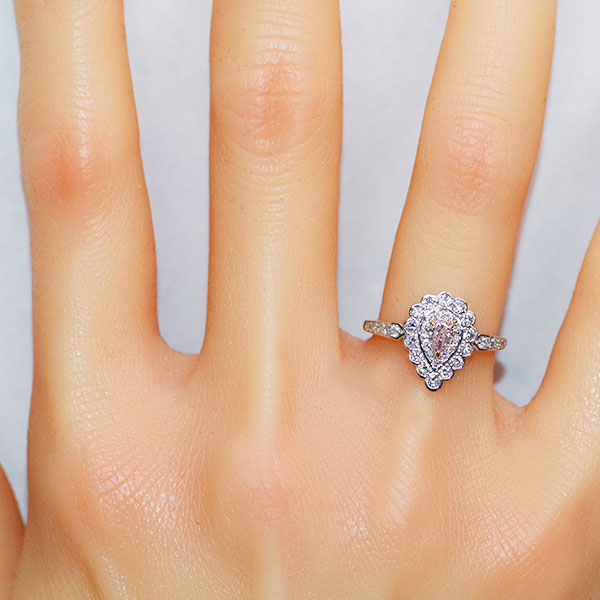 希少 Pt950/ K18PG 天然ピンク ダイヤモンド リング 0.175ct FLPP VS2 D0.71ct
