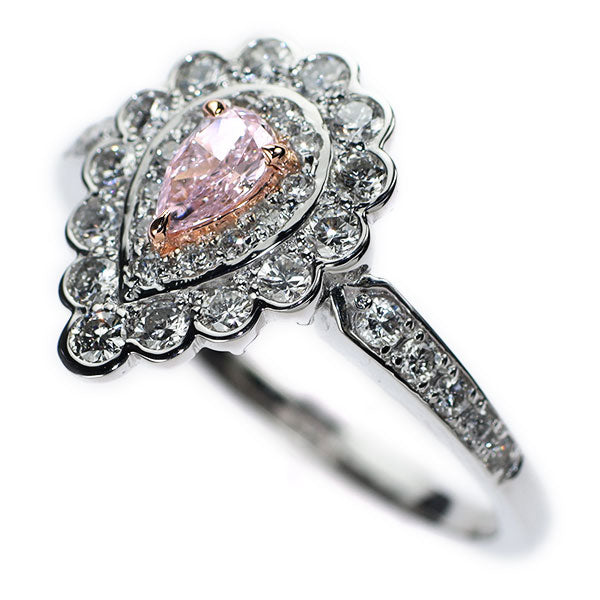 希少 Pt950/ K18PG 天然ピンク ダイヤモンド リング 0.175ct FLPP VS2 D0.71ct