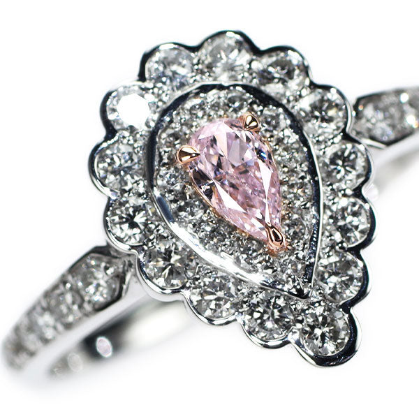 希少 Pt950/ K18PG 天然ピンク ダイヤモンド リング 0.175ct FLPP VS2 D0.71ct