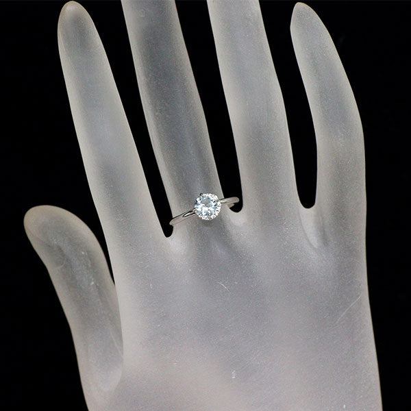 スタージュエリー K18WG アクアマリン ダイヤモンド リング D0.02ct POWER ON THE MOON